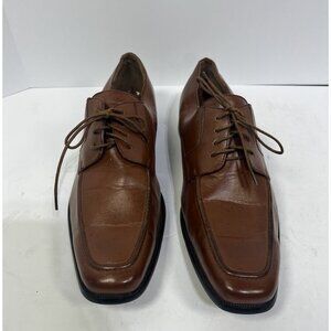 Delli Aldo Mens Brown Dress Shoes Size 10 Square Cap Toe Lace Up Oxford